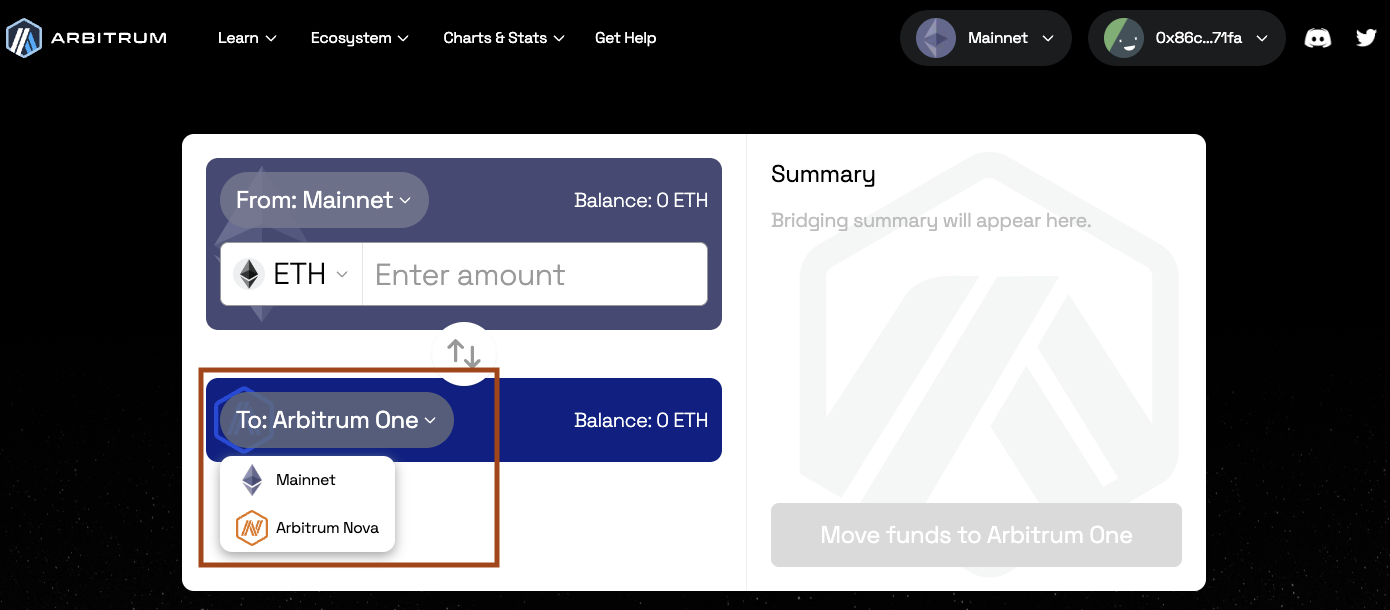 Add the desired Arbitrum Network to your MetaMask wallet